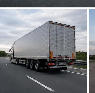 Closed body trailer rear view